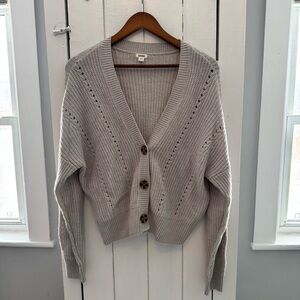 Garage Light Gray Button-Up Cardigan